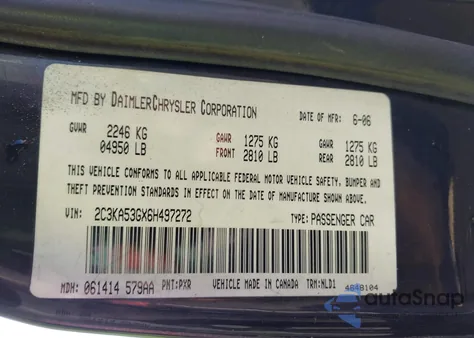 2006 Chrysler 300 Touring z USA, uszkodzony, nr VIN 2C3KA53GX6H497272